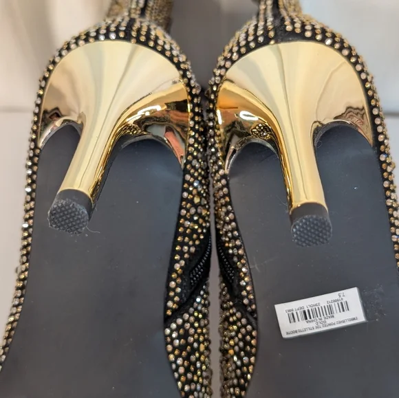 Torrid 7.5 WW Rhinestone Ankle Boots Glam Glitter Stiletto Heel Pointed Toe - Picture 11 of 14